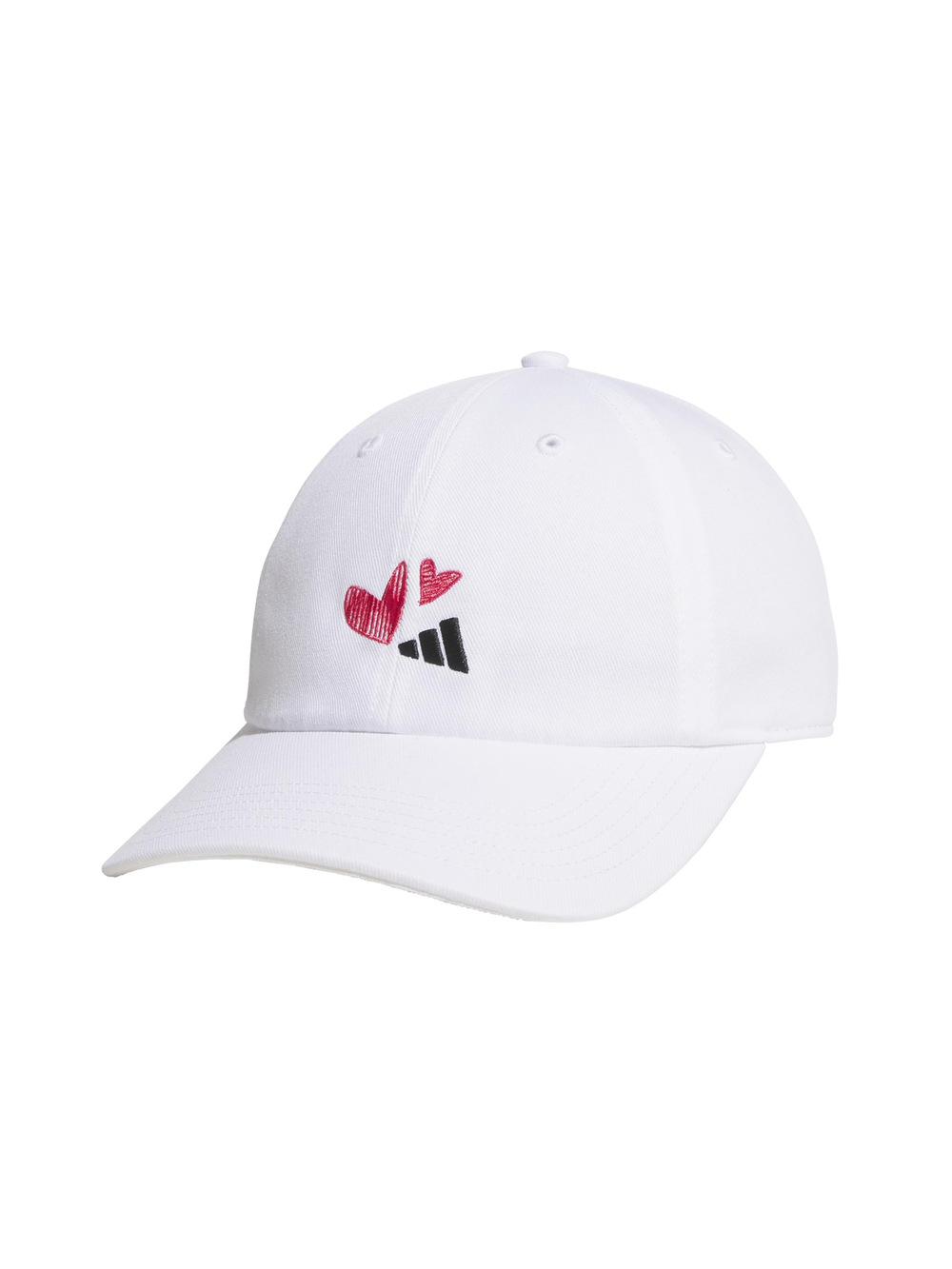 adidas Unisex Adult Court Relaxed Fit Strapback Hat | White, Pink | Size OS